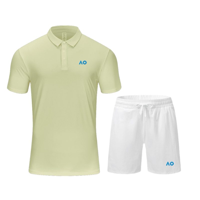 New Australian Open Quick-Drying Breathable Sun-Protective Short-Sleeved Stand-Up Collar Men's Sports Suit Men's Breathable Tennis Polo Shirt Summer New Australian Open Quick-Drying Breathable Sun-Protective Short-Sleeved Stand-Up Collar Men's Sports Suit Men's Breathable Tennis Polo Shirt Summer