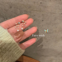 Star earrings sterling silver small exquisite temperament fashion 2021 New Tide cute Japanese ear clip without ear hole female
