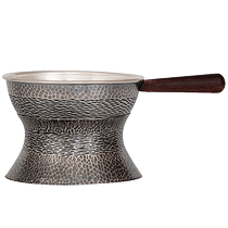 Silver Age pure handmade tea drain saucer set sterling silver 999 handmade hammered tea strainer household tea ceremony accessories