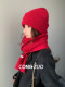 Congzuo New Year's red scarf and hat for women, new winter suit, Christmas gift, small face, warm and cold-proof for men