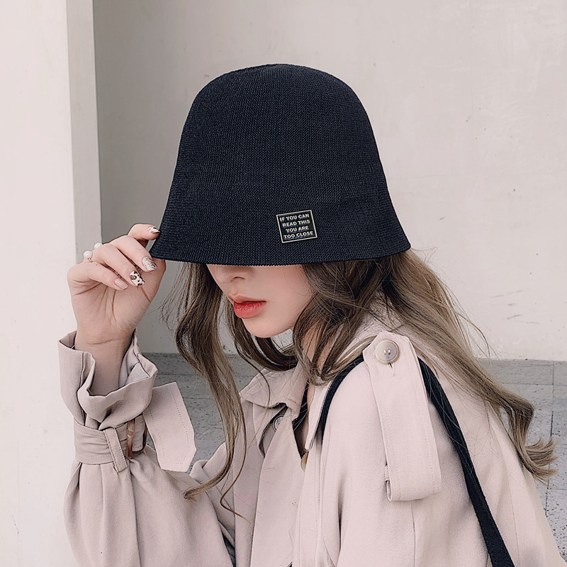 Woven fisherman hat female Japanese niche sunshade thin black Korean version linen net red all-match bucket hat basin hat hat