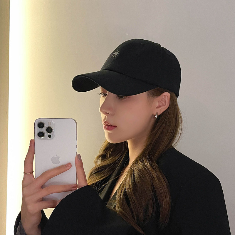 CZ original design small sun embroidery extended brim peaked baseball cap sunscreen sunshade Korean version all-match hat women