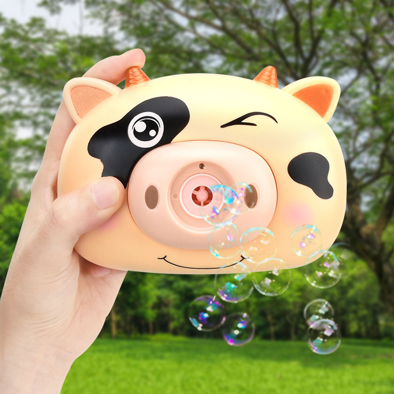 Net red girl heart bubble machine shaking sound with children's automatic pig blowing bubble gun toy camera girl