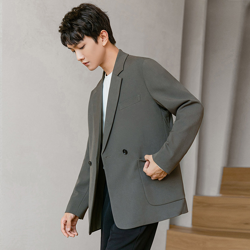 Casual blazer men's hipster handsome spring and autumn sense of luxury mens single piece top loose small suit set