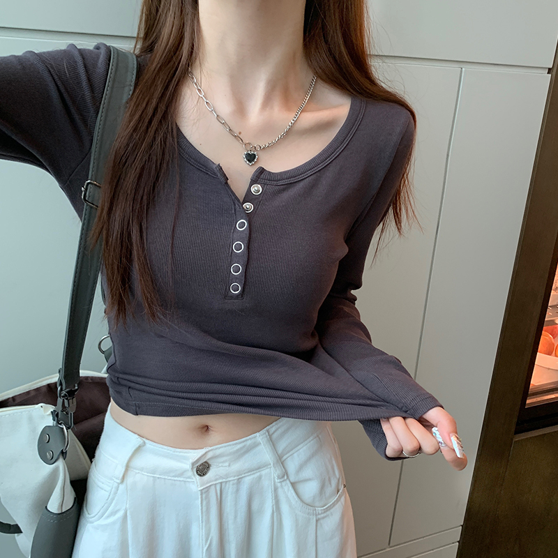 Women's Base Layer Shirt 2026 New Spring White Long-Sleeve Slim Fit Slimming Autumn and Winter Black T-Shirt Inner Wear Pure Cotton Top
