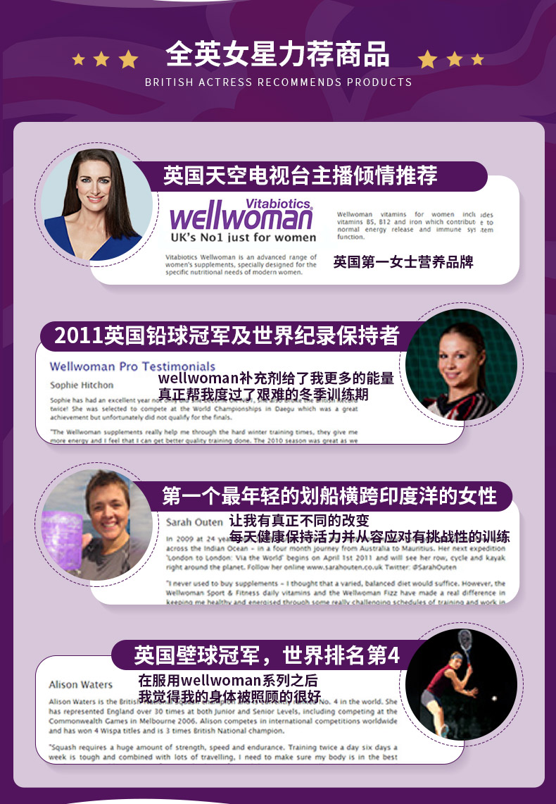 英国最大保健品牌之一 维百莱​Vitabiotics 女性复合维生素 30片 图11