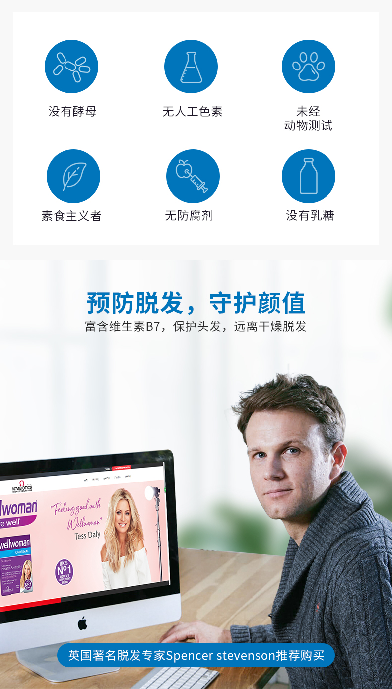 英国最大保健品牌之一 维百莱Vitabiotics 复合维生素B族 60片 熬夜常备 图5