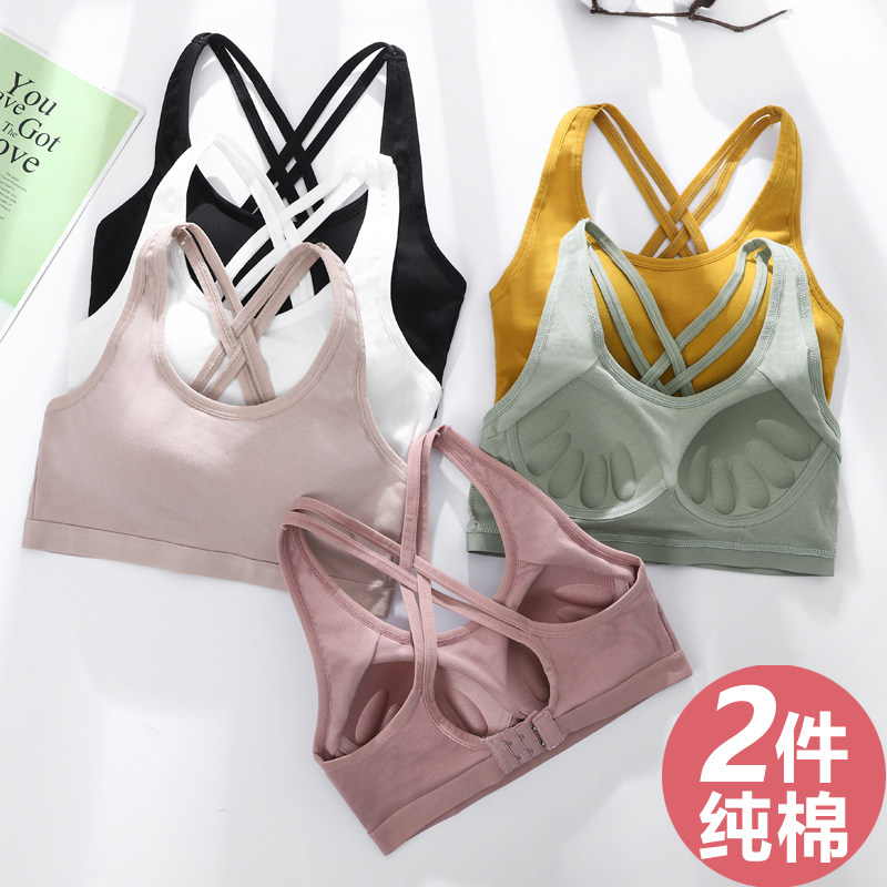 Pure cotton sling tube top anti-light wrapping chest covering breast beautiful back underwear bra one-piece vest net red hot style thin summer