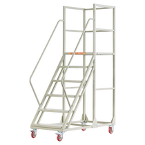 Movable platform ladder warehouse supermarket shelf climbing ladder factory injection molding machine feeding ladder wheeled tally ladder
