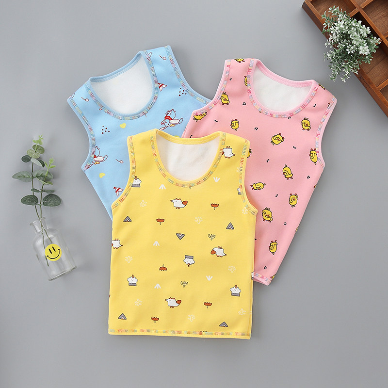Children Warm Vest 2 Plus Suede Thickened 3 Autumn Winter Waistcoat 5 Boys Girls Baby Camscapa 7 Spring Autumn Blouse Wear