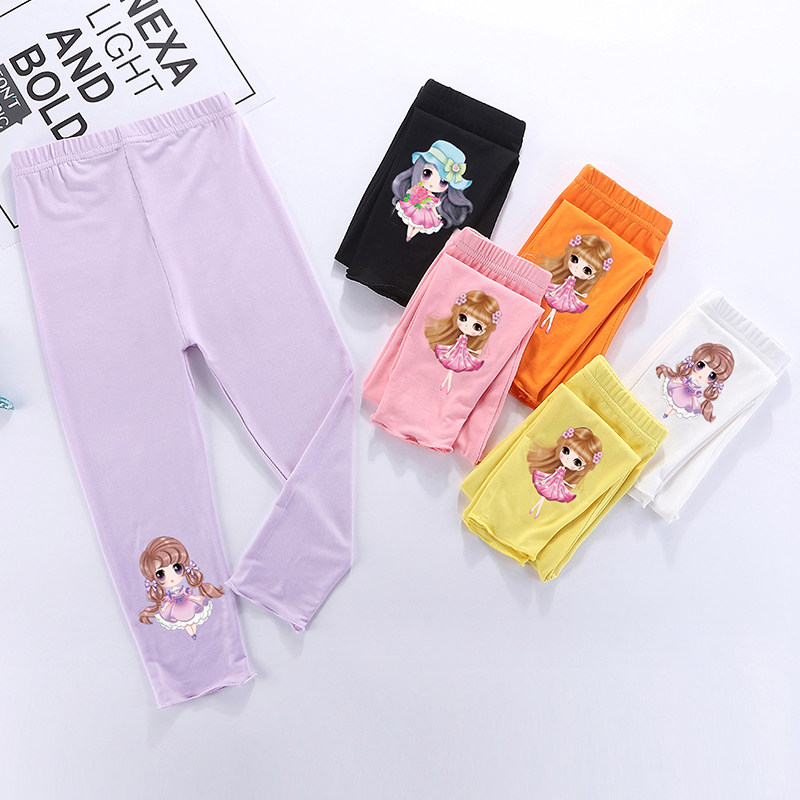Girls ' Modell inner pants spring and Autumn thin models wear 2021 summer medium and large virgin girls nine-point trousers stretch pants