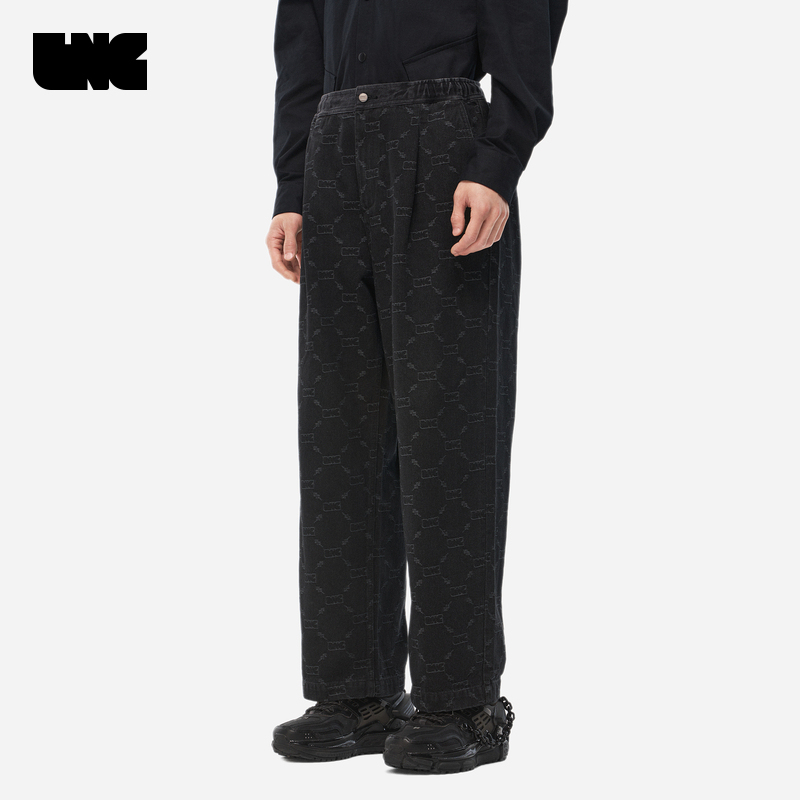 Lng Spring and Summer New Arrivals Urban Commuting Ruiou Denim Washed Fashion Jacquard Pants