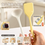 Силиконовая лопаточка для кастрюль с антипригарным покрытием, специальная маленькая маленькая ложка, бытовой инструмент для детского питания, набор кухонной утвари из лопаточки и ложки.