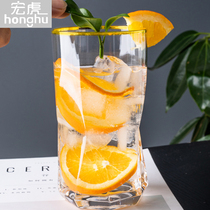 Honghu ins Wind colored glass beer glass Net Red simple drinking water Cup constellation home green tea drink cup