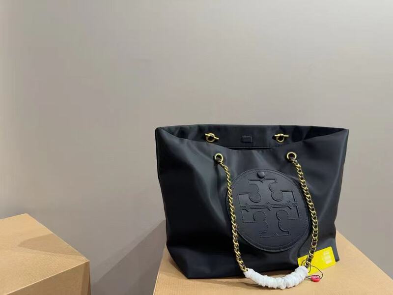 New Boqi Single-Shoulder Handbag, Versatile for Daily Use, Nylon Canvas, Casual, Large Capacity, Laptop Tote Bag with Chain