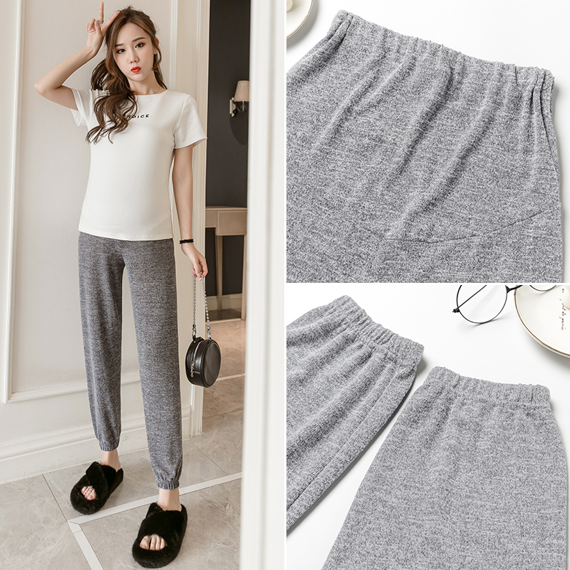Maternity pants Summer wear wide-legged pants Nine-point bundle pants Casual maternity pants Summer house pants Ultra-thin