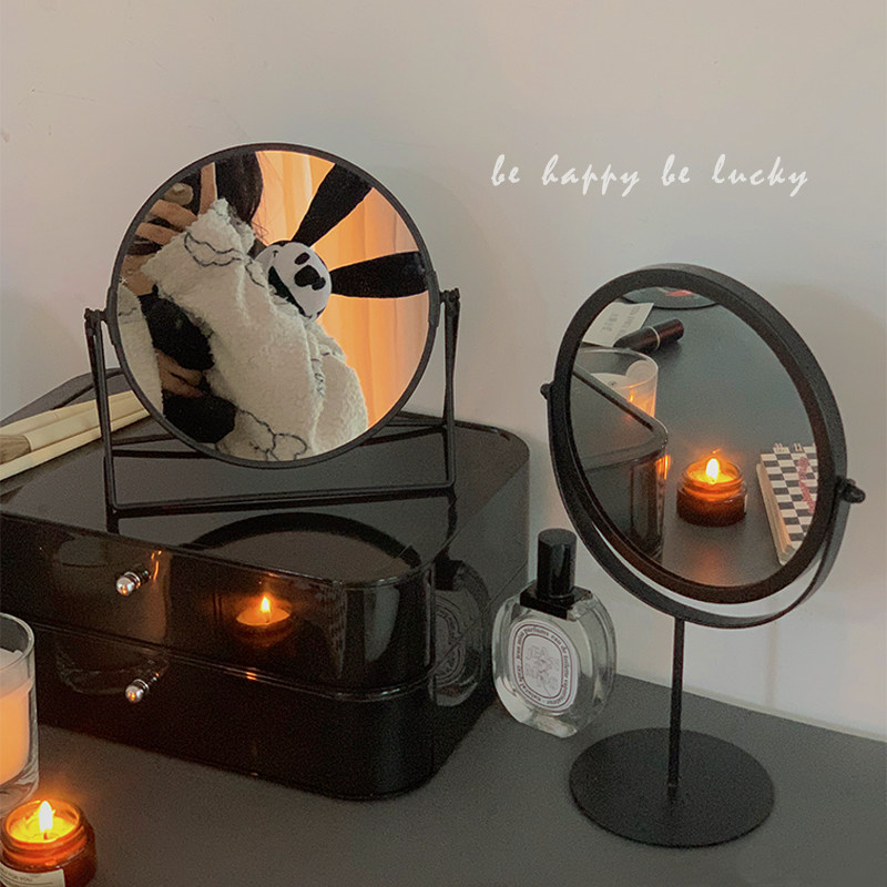 High color swind mirror mirror desktop can be portable home desktop desktop dresser princess double-sided mirror
