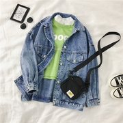 Denim cô gái áo 2020 mới rời cảng phiên bản Hàn Quốc bf gió nhỏ tươi mùa xuân và mùa thu set denim ins thủy triều