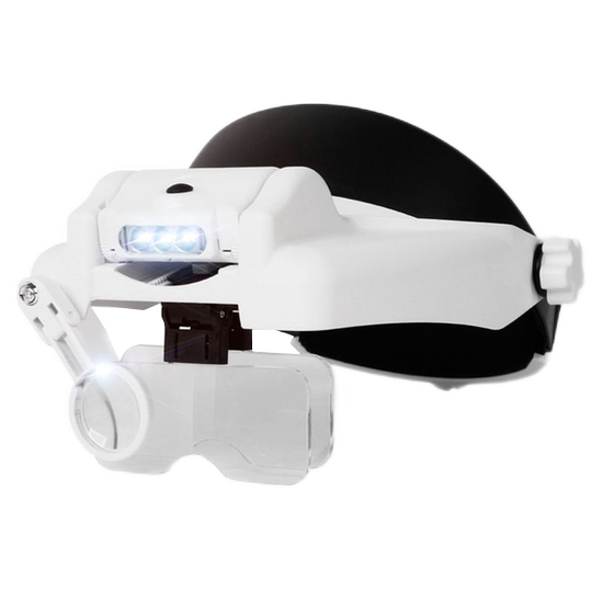 头戴式放大镜看书高倍头维修古董灯文玩充电老人看微雕修表古玩放大镜眼镜带60高清鉴定倍1000电路板拜视通