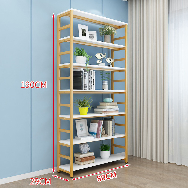 Bookshelf shelf landing multi-layer storage rack iron art simple modern household simple exhibition shelves