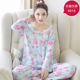 Pajama phụ nữ mùa xuân và mùa thu dài tay áo lụa bông bộ đồ ngủ mùa hè bông nhân tạo vòng cổ áo mỏng tinh khiết lụa bông quần áo nhà đầu