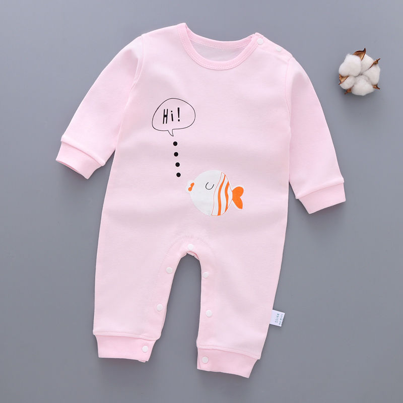 quần áo sơ sinh bé jumpsuit cotton nữ 6 người đàn ông 0 ha bé quần áo 9 leo bộ đồ ngủ 3 tháng mùa xuân và mùa hè mô hình mùa thu