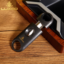 LUXFO Langyou cigar cutter V-shaped portable plastic stainless steel single-blade Cuban cigar special hole opener