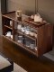 Light Luxury Solid Wood Dust-Proof Cup Holder Tea Set Storage Cabinet Desktop Cup Holder for Water Cups and Coffee Cups Dining Table High-End Storage Rack