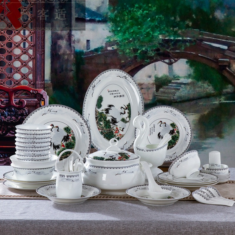 Hold to guest comfortable glair high - grade ipads China tableware suit jingdezhen dishes dishes dishes dish spoon suit custom LO