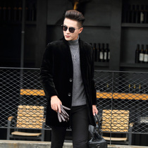 New ferret mink leather Grand coat mens mink fur fur mink fur fur jacket mid-length