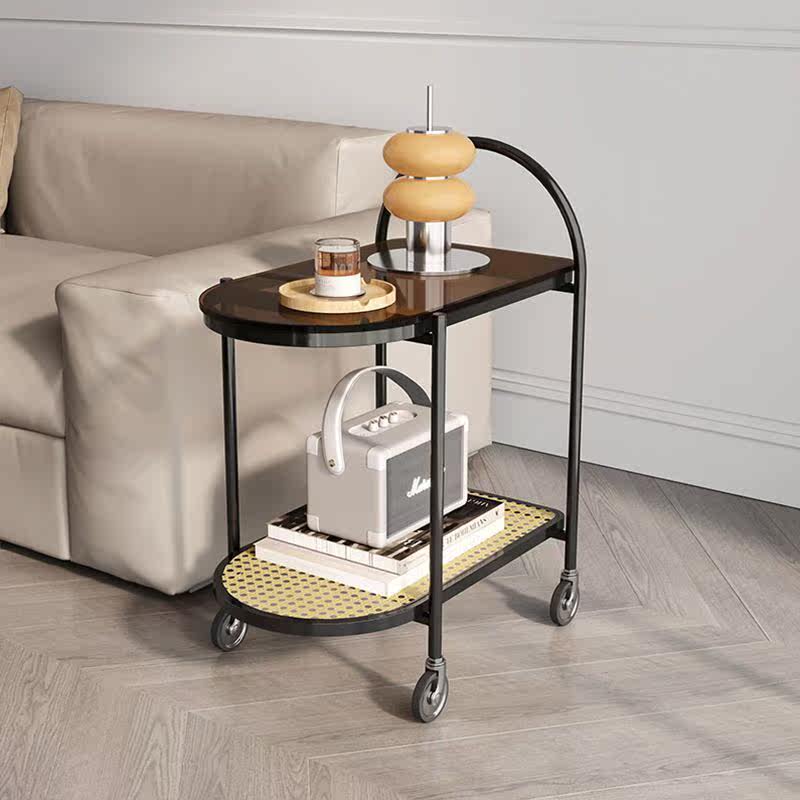 Living room net red sofa side table simple modern glass small coffee table rack small apartment creative home trolley
