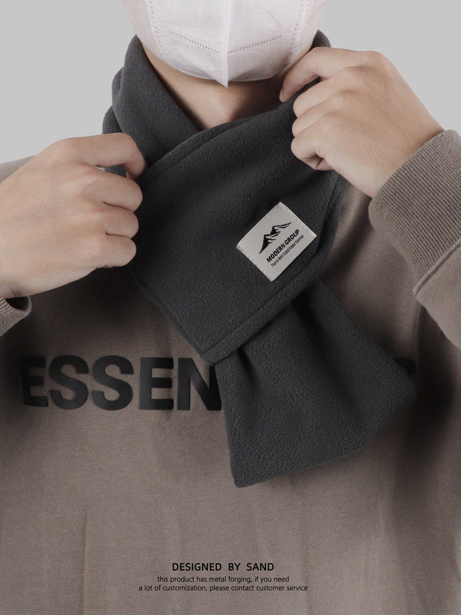 Men's scarf, winter high-end cycling scarf, warm neck protection, small scarf, short women's autumn and winter cold and windproof neck scarf