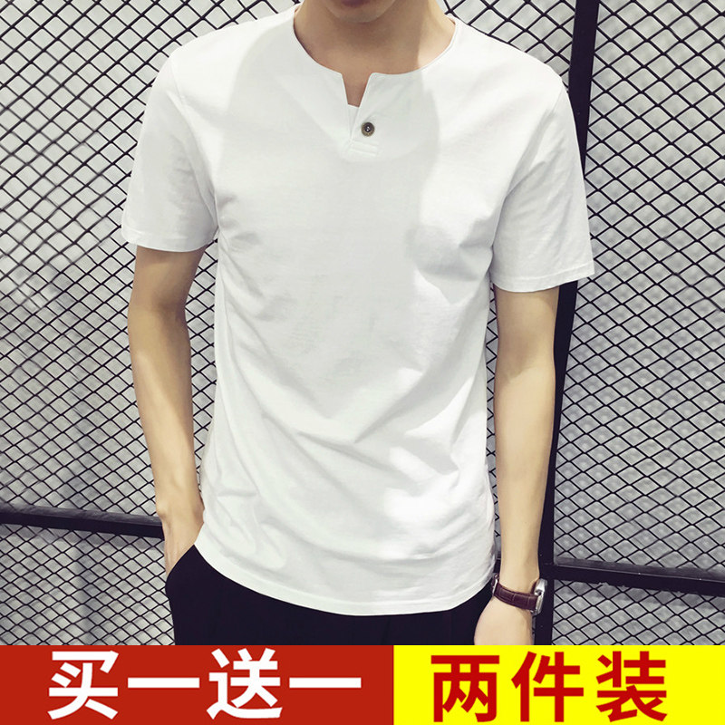 Men's short sleeves T-shirt 2021 new trendy pure cotton Summer men's clothing T-shirt Ice Tide Card White T-shirt Clothing