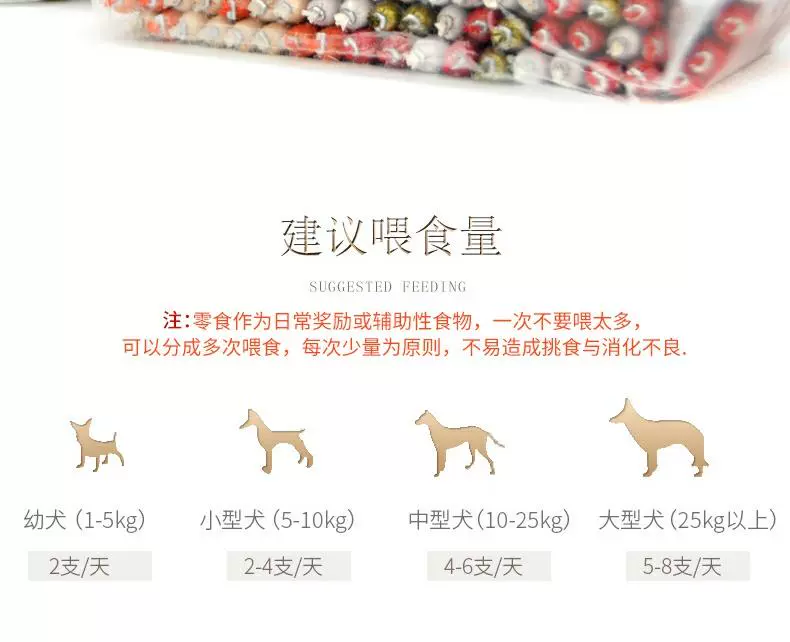 Pomeranian Border Collie Doberman Doberman Pet Dog Snacks Ham Sausage Xúc xích Canxi 150 Spree - Đồ ăn vặt cho chó