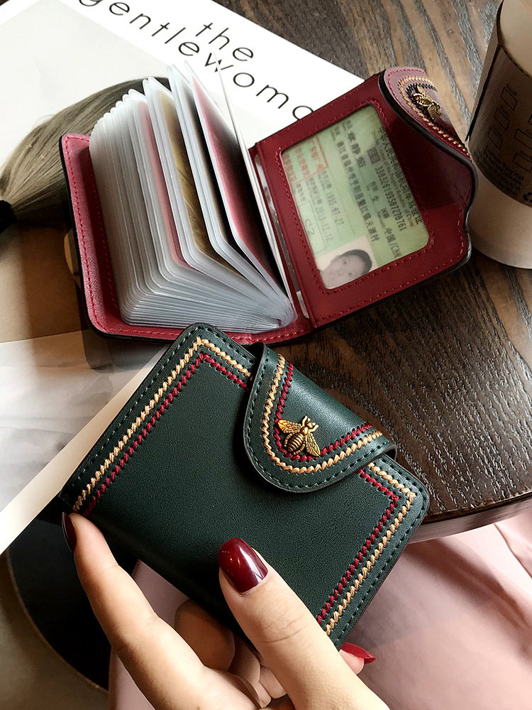 Driver's license leather case Small ultra-thin card bag female exquisite high-grade multi-card large capacity card case 2021 new net red