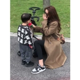 Демисезонное шерстяное двусторонное кашемировое шерстяное пальто, куртка, 2024 года, подходит для подростков