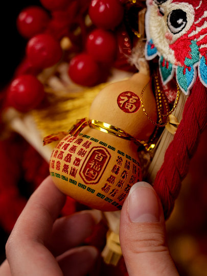 2026马年福字挂饰新年万字结扫把葫芦挂件装饰过年新年入户门布置