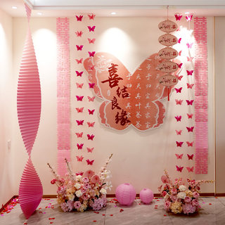 结婚礼高级感布置男女方新婚房间客厅卧室背景墙创意kt板装饰套装