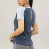 Спортивная одежда для йоги, форма, быстросохнущая дышащая летняя футболка с коротким рукавом для спортзала для тренировок, короткий рукав, впитывает пот и запах