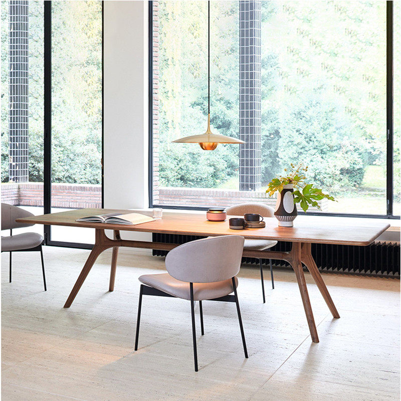 Nordic Solid Wood Minima Dinner Table Creative Designer Talks Table Desk Office Conference Table Living Room Long Table Bench