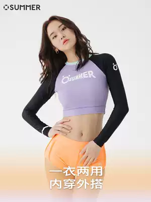 Korean version of long sleeve two-piece swimsuit women sexy thin sunscreen quick-dry surfing water skiing snorkeling leisure diving suit