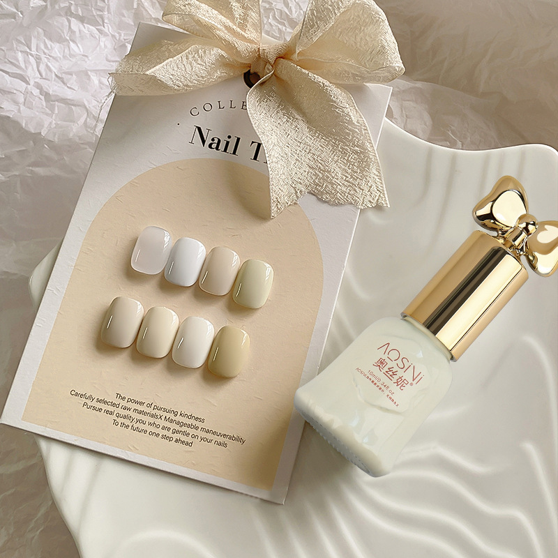 White Nail Polish 2025 New Model Toe Nail No-Bake Quick-Drying Long-Lasting Manicure Autumn Series Touch-Up Nail Polish for Nail Salons