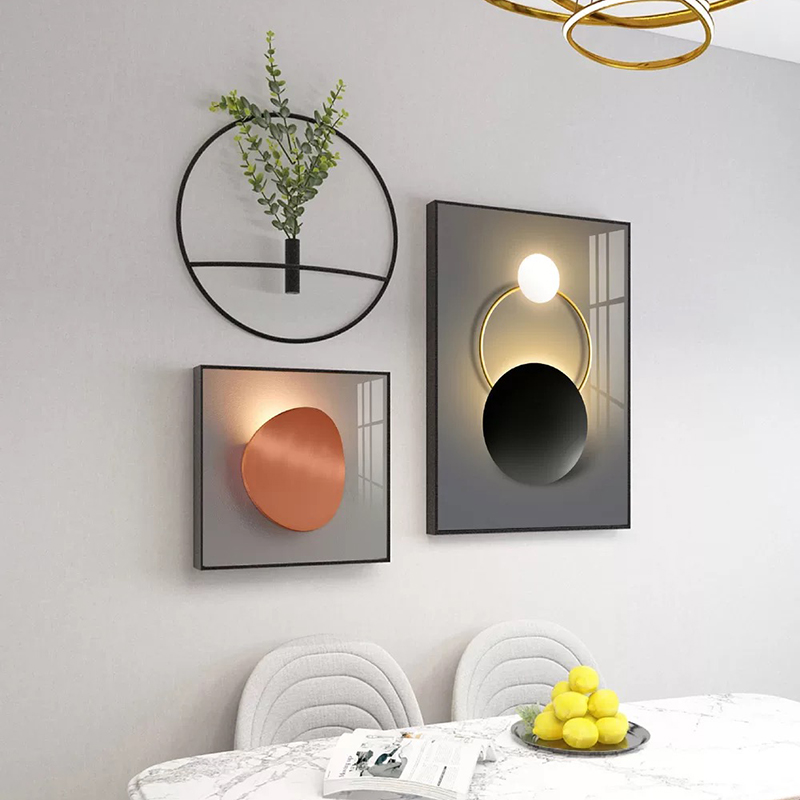 Modern minimalist creative dining room decorative painting light luxury style hanging painting Nordic living room dining room table background wall murals