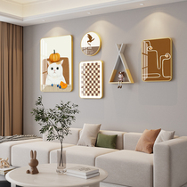Sofa background wall decoration painting living room high-end and atmospheric cat creative combination hanging painting modern simple restaurant mural