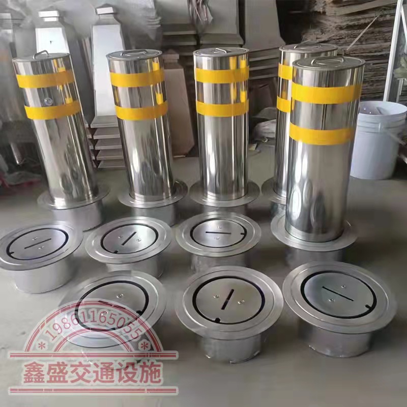 Stainless steel portable active road pile warning column thickened isolation movable pre-embedded thickened car block roadblock Anti-collision column-Taobao
