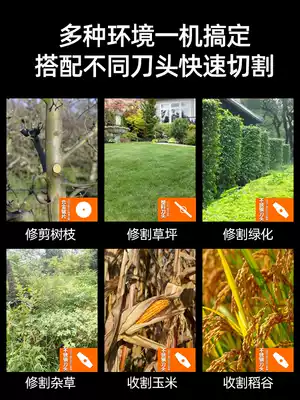 Carry-on electric lawn mower Small household weeding machine Rechargeable lawn mower Multi-function lithium-ion grass artifact