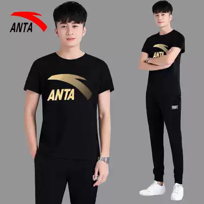 Anta Men's Sports Set 2021 New Summer Men's Breathable Short Sleeve Shing Pipe Pants Official Website Flagship