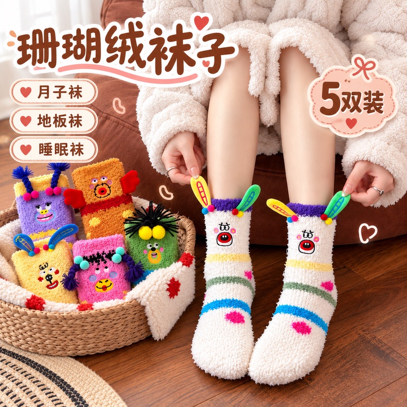 Thick Coral Fleece Socks for Women, Mid-Calf Socks, Winter Warm Long Socks, Cute Maternity Socks, Sleep Socks, Fuzzy Floor Socks Thick Coral Fleece Socks for Women, Mid-Calf Socks, Winter Warm Long Socks, Cute Maternity Socks, Sleep Socks, Fuzzy Floor Socks