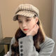 Mqvq Houndstooth Beret for Women, Winter Fashion Versatile Korean Style 2026 New British Retro Octagonal Hat