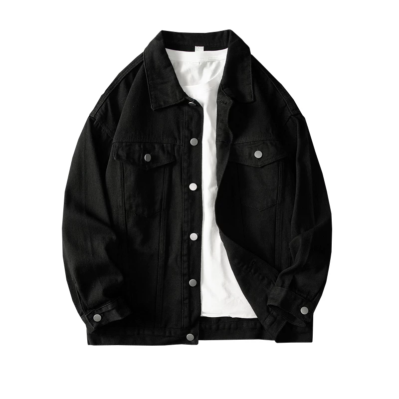 Черная джинсовая демисезонная универсальная куртка, Oversize